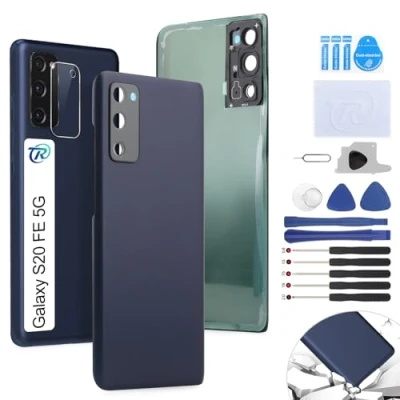 Image de RongZy Coque Arrière pour Samsung Galaxy S20 FE 5G SM G781B Batterie Couvercle Rechange Cache Téléphone de Remplacement(Bleu)