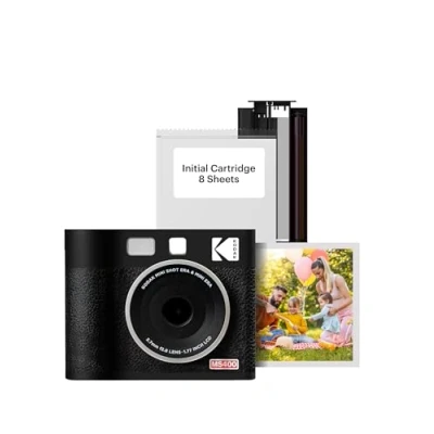 Image de Kodak Cam Mini Shot 4 Era Appareil Photo Numérique Instantané &amp; Imprimante Photo, Noir 4x4 (Appareil + Papier One Touch)