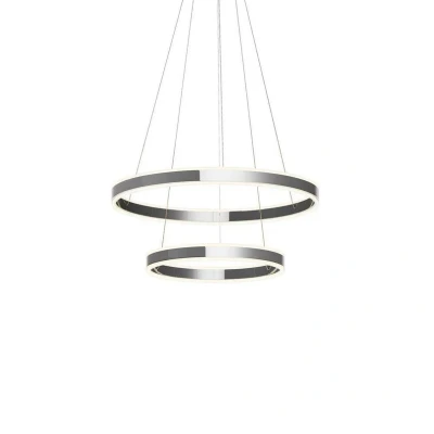 Image de Lucande Suspension LED Lyani, 60 cm, à 2 lampes, chrome, intensité variable