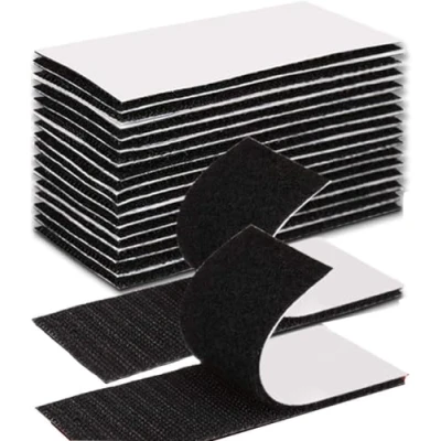 Image de QILIMA Lot de 20 Bandes auto adhésives extra fortes Double Face NdIndustrie Rectangle Adhésif Noir Puissant Réutilisable 30mmx10cm
