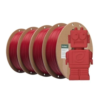 Image de eSUN Filament PLA 1.75mm, Basic 3D Imprimante Précision Dimensionnelle +/ 0.05mm, 1KG par Bobine, 4 Bobines Filament,Rouge Foncé