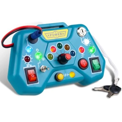 Image de Loyzico Montessori Busy Board Jouet Enfant 1 an, Tableau d&#039;Activité Bébé avec 8 Interrupteurs d&#039;Éclairage à LED, Moteur Sensorielle Jouets Expérimentés Cadeau pour 2 3 4 Ans Garçons Filles