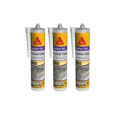 Image de Lot de 3 colles mastic SIKA Sikaflex 142 Crystal clear Transparent 290 ml