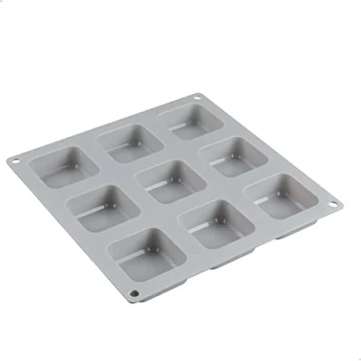 Image de 9 Carré Creux Rectangle, moules à savon en Silicone, Carre Moule a Gateau pour la fabrication de artisanal, chocolat, bougies et gelée brune