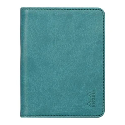Image de RHODIA 211004C Livret Porte Bloc et Documents N11 Paon pour Notes ou Carnets de Format A7 (7,4x10,5 cm) Simili Cuir Italien Premium Collection