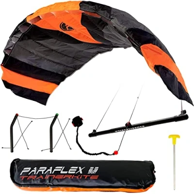 Image de Wolkenstürmer Paraflex Trainer 2.3 Aile de Kitesurf Noir/Orange 3 Lignes cerf Volant en complément Mountain Board Traction