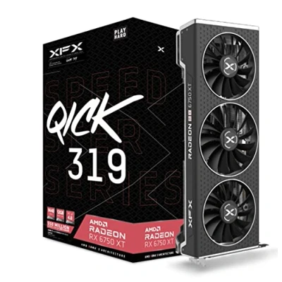 Image de XFX Speedster QICK319 Radeon RX 6750XT Core Carte Graphique Gaming avec 12 Go GDDR6 HDMI 3 x DP, AMD RDNA™ 2 (RX 675XYJFDP)