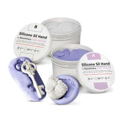 Image de Caoutchouc de Silicone Non Toxique pour moules SIL HAND, kit à Deux Composants moulable 1:1, Petits Objets ou pièces anatomiques, Moulage d’Objets et créations artistiques (1 kg)