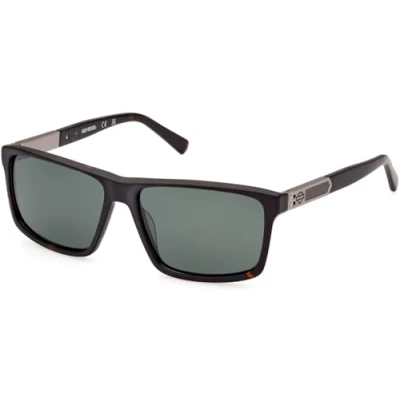 Image de HARLEY DAVIDSON HD0977X Homme, Lunettes de Soleil décontractées légères, Forme lentille rectangulaire, Verres Vert polarisé, Havane foncée, Lenti Verde Polarizzato