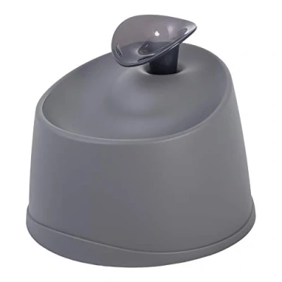 Image de Iris Ohyama, Distributeur, Abreuvoir, Fontaine d&#039;eau plastique(PP) pour Chat, Chien, Système anti goutte, Contenance 1.2L, filtre à charbon inclus, L21,1 x P21,1 H14,5 cm, PWF 200, Gris