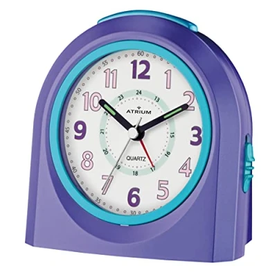 Image de Réveil analogique ATRIUM lila sans tic tac, avec éclairage et fonction snooze A921 8
