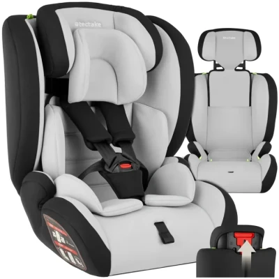 Image de TECTAKE Siège auto SOPHIE avec protection contre les chocs latéraux charge maximale 36kg Gris clair/Noir