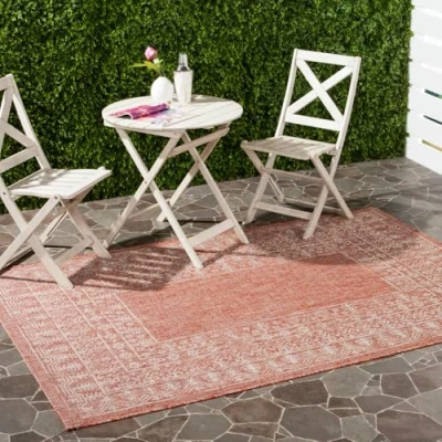 Image de Safavieh Grand Tapis de Salon rectangulaire pour Une Utilisation en intérieur, Polypropylène, Rouge/Beige, 160 X 230 cm