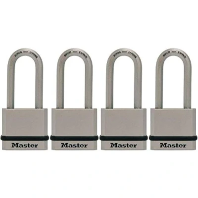 Image de Master Lock M530XQLH Lot de 4 cadenas Magnum à clés identiques, en acier massif, 4,5 cm large