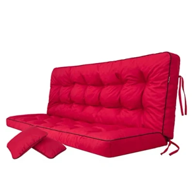 Image de Coussin pour Palette, extérieur, balancelle, Banc de Jardin, avec Dossier. Imperméable et qualité supérieure XL, Largeur d&#039;assise : 180 cm