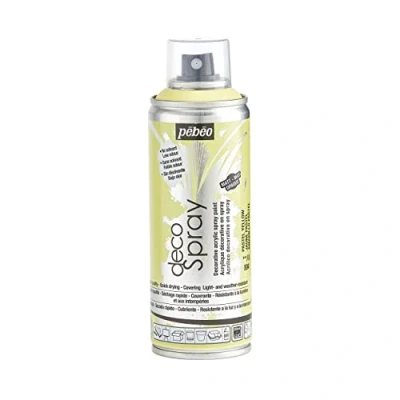 Image de PEBEO Peinture Acrylique en Spray Pour la Décoration Multi Supports Intérieur et Extérieur Base Eau, Faible Odeur 200 ml Finition Mate Coloris Jaune Pastel