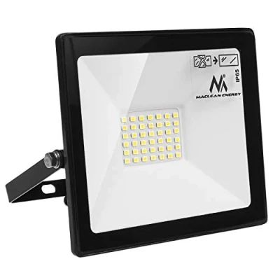 Image de Maclean MCE530 CW Projecteur a LED Lamp à économie d&#039;énergie Super Slim (Blanc Froid 6000K, 30W)