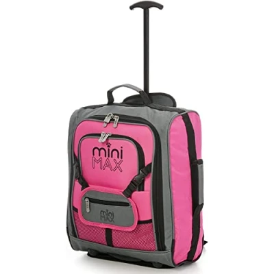 Image de Set de MiniMax Valise Voyage à roulettes avec Poche Avant pour Jouets/poupées/Ours en Peluche, Rosé Inim Xam, Bagage Cabine