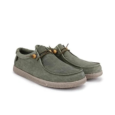 Image de Walk in Pitas Wally Chaussures à lacets, Taille: 42, Kaki Coton
