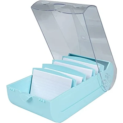Image de Exacompta Réf. 5346323D 1 Learning box BUNNYBOX A7 dimensions 25x13,2x8,5 cm couleur vert pastel/cristal capacité jusqu&#039;à 600 cartes au format