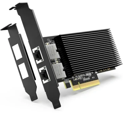 Image de Carte Réseau PCI E 10G avec 10Gbps Dual RJ45 Ports, Contrôleur Intel X540 T2, Adaptateur Ethernet 10Gb VIMIN Compatible Express X8, X16, Prend en Charge Windows Server/Linux/VMware