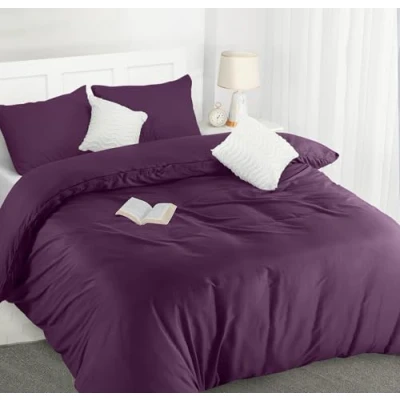 Image de Utopia Bedding Housse de Couette 200x200 cm avec 2 Taies d&#039;oreiller 50x75 (Pourpre) Parure Lit 200 x Ensembles Housses en Microfibre brossée Douce
