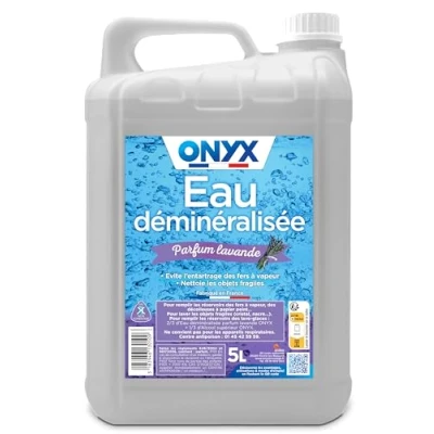 Image de Onyx Eau Déminéralisée Fer à Repasser, Lisseur Vapeur, Décolleuse Papier Peint, Auto 100% d’Ingrédients d’Origine Naturelle Fabrication Française 5L Parfum Lavande