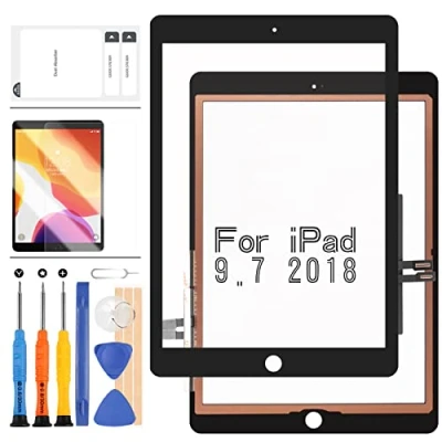 Image de Kit de remplacement d&#039;écran pour iPad 2018 6ème génération A1893 A1954 Écran tactile numériseur Pièces réparation 6 Outils gratuits (Noir)
