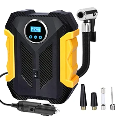 Image de Compresseur à Air Portatif Gonfleur Pneus Voiture avec Lumière LED, Mini Arrêt Automatique DC 12V de Voiture, Vélos, d’Autres Gonflables
