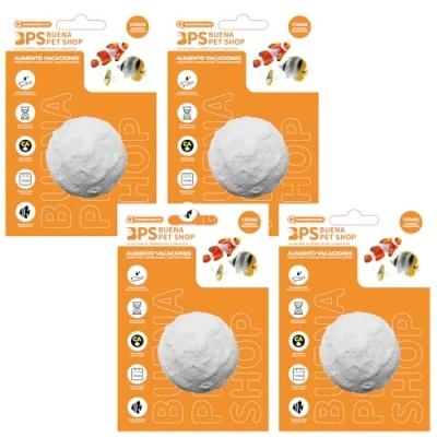 Image de BPS Lot de 4 blocs alimentaires pour poissons week end 15 jours tous types d&#039;aquarium 4125 x