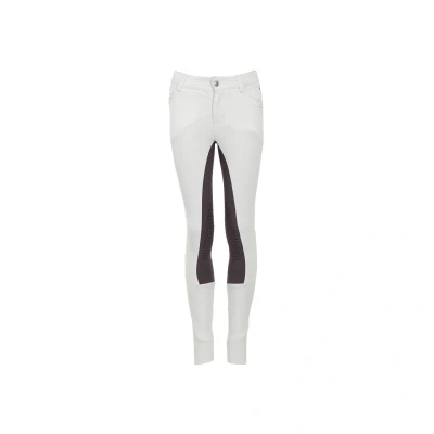 Image de BR Culotte d&#039;équitation Navan enfant silicone genou 128 Snow White