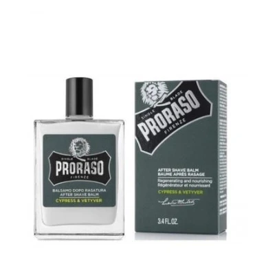 Image de Proraso Baume après rasage Cypress &amp; Vetyver (flacon de 100 ml) régénérateur et nourrissant pour la peau le Fabriqué en Italie