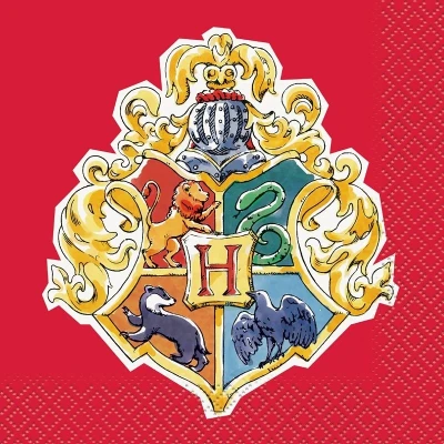 Image de Serviettes de table Harry Potter Hogwarts 25x25cm 16 pièces
