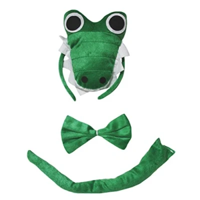 Image de Petitebelle Alligator Crocodile 3D Bandeau Bowtie Queue enfants Costume Taille unique vert