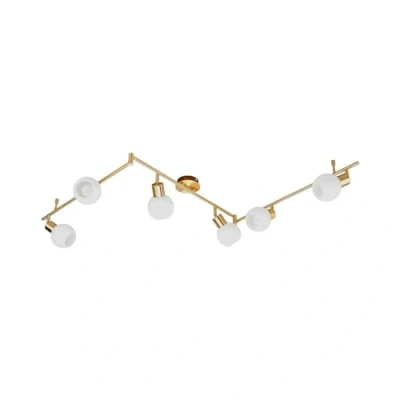 Image de Lindby Plafonnier Elaina à intensité variable en Doré Métal e. a. pour Salon &amp; Salle manger (à 6 lampes, E14), Luminaire Plafonnier, Lampe Plafond, Eclerage Eclairage Interieur