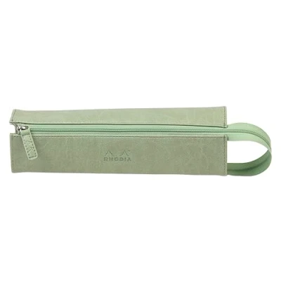 Image de RHODIA 319032C Trousse Plumier rama Céladon 23 x 5 cm Ouverture à Plat pour Utilisation en tant que Simili Cuir Rangement Stylos, Crayons, Feutres, Petites Fournitures