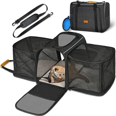 Image de Grande Boîte de transport pour chats, Morpilot extensible 2 chien, chiot, avion, sac pliable chat, 45 x 30 36 cm