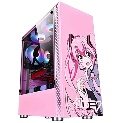 Image de Boitier ATX Cas D&#039;ordinateur, Étui De Jeu PC Mid Tower ATX/M ATX/ITX Port USB 3.0 l&#039;avant Panneau Latéral en Verre Trempé Système Gestion des Câbles Refroidissement À l&#039;eau
