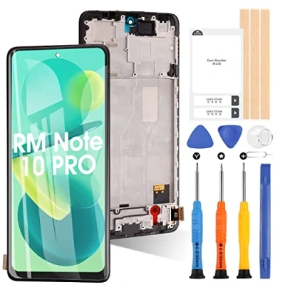 Image de ARSSLY Écran pour Xiaomi Redmi Note 10 Pro M2101K6G M2101K6R LCD Tactile Digitizer Remplacement Groupe Verre avec Outils (Noir Cadre)