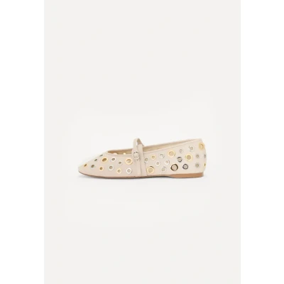 Image de Steve Madden Rejoice Ballerines, Femme, Taille: 41, Bone / silver gold Polyuréthane