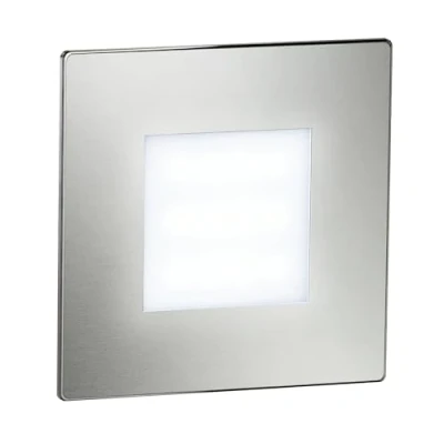 Image de ledscom.de Lampe d&#039;escalier/encastrée dans le mur à LED FEX pour l&#039;intérieur et l&#039;extérieur, carrée, inox, 85 x 85mm, blanc froid