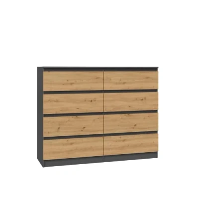 Image de CDF Commode Malwa M8 120 Couleur : Anthracite Chêne Artisan Armoire pour Documents, Petits Objets Idéal Le Salon, la Chambre à Coucher, des Enfants
