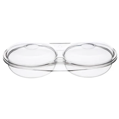 Image de Easy Cook Pocheuse à œufs Double pour Four Micro Ondes Transparent
