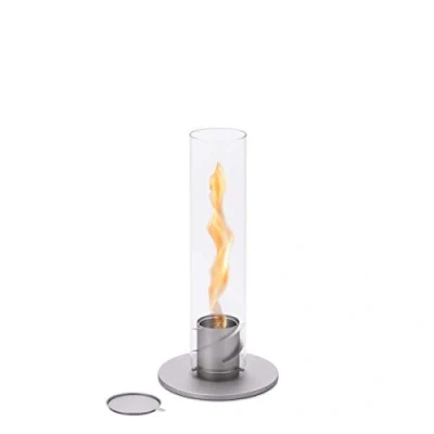 Image de höfats Spin 90 Gris Feu de Table pour l&#039;intérieur et l&#039;extérieur cheminée Table, photophore, Torche Jardin au bioéthanol en Acier Inoxydable
