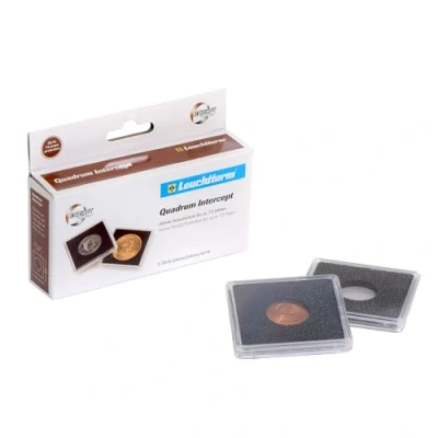 Image de Capsules pour monnaies, Carré Ø interne 17 mm. INTERCEPT QUADRUM par 6 pcs.