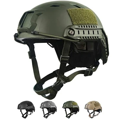 Image de LOOGU Casque tactique Fast BJ Airsoft Ops Core de protection avec coussinets et rails latéraux chute pour les loisirs, l&#039;extérieur, le paintball, combat