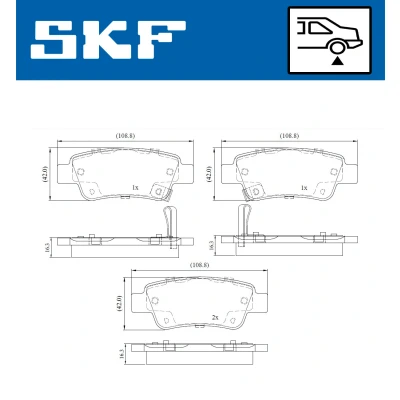 Image de SKF VKBP 90623 A Jeu de plaquettes frein avec indicateur d&#039;usure