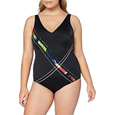 Image de Fashy Damen Badeanzug Maillot de Bain Une pièce Femme, Motif Multicolore, 44D