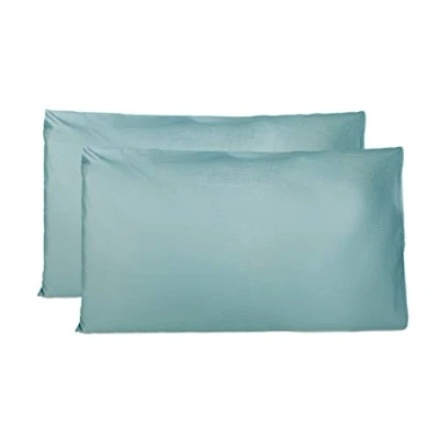 Image de Taie Oreiller 100% Coton 40x70 CM Lot De 2, d&#039;oreiller Rectangulaire Puro avec Fermeture Vert