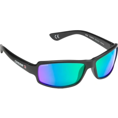 Image de Cressi Ninja Sunglasses Lunettes Flottantes de Soleil pour Hommes, Noir Lentille Miroir Vert, Taille Unique